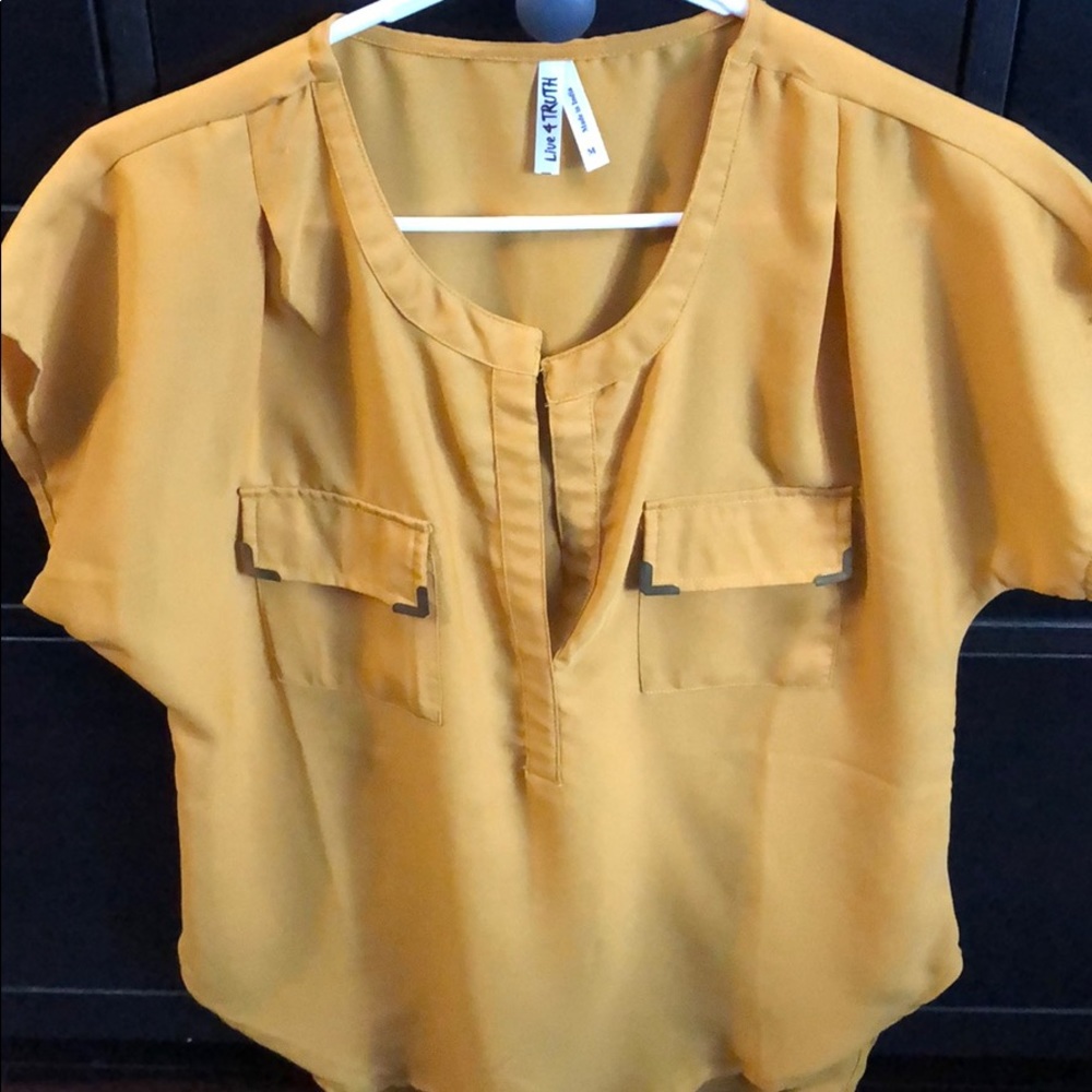 Mustard yellow blouse size medium